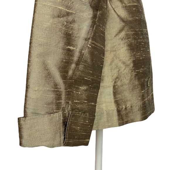 Classiques Entier Atelier 100% Silk Gold Belted Button Down Shirt Size Small - Picture 8 of 10